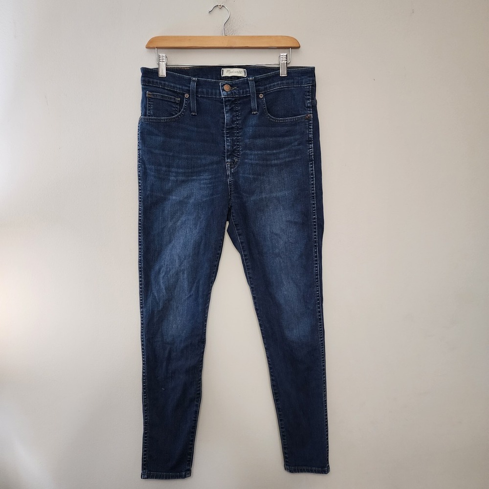 Madewell 10" High Rise Skinny Jeans Women's 30 Blue Dark Wash Denim 30x28